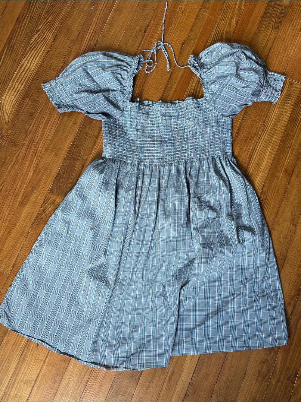 Hill House Blue Grey Plaid Nap Dress
